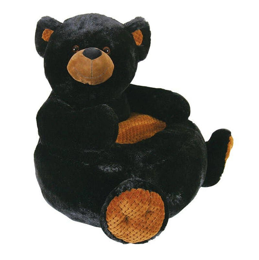 PLUSH CHAIR BEAR BLACK