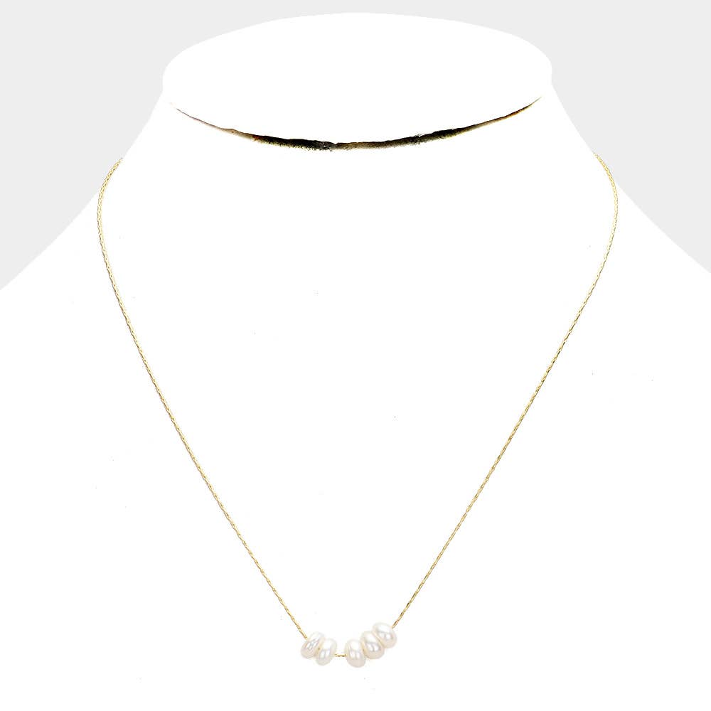 Secret Box _ 14k Gold Dipped Genuine Pearl Necklace