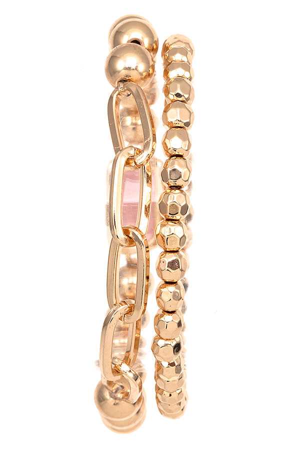 SEMI PRECIOUS BEAD ACCENT BRACELET 168