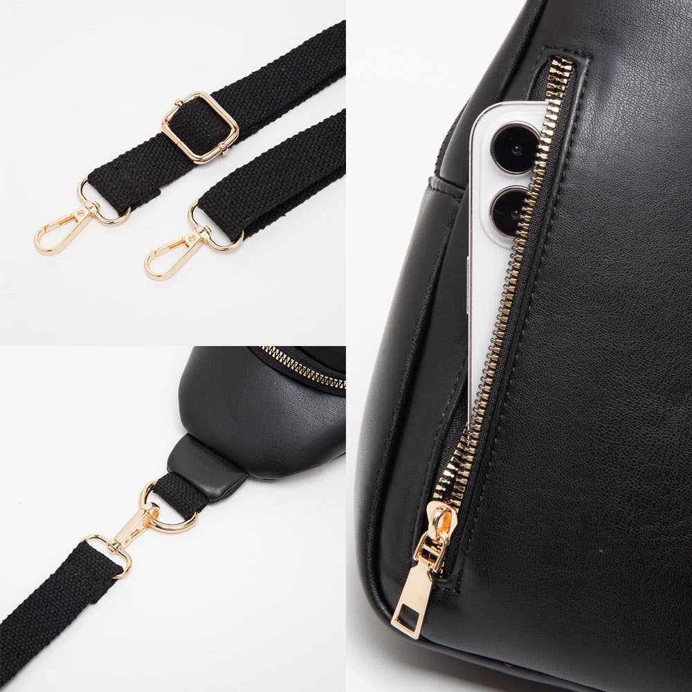 Faux Leather Sling Bag