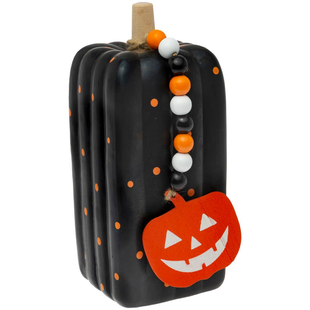 3.5" Dia Black Dot Pumpkin Halloween