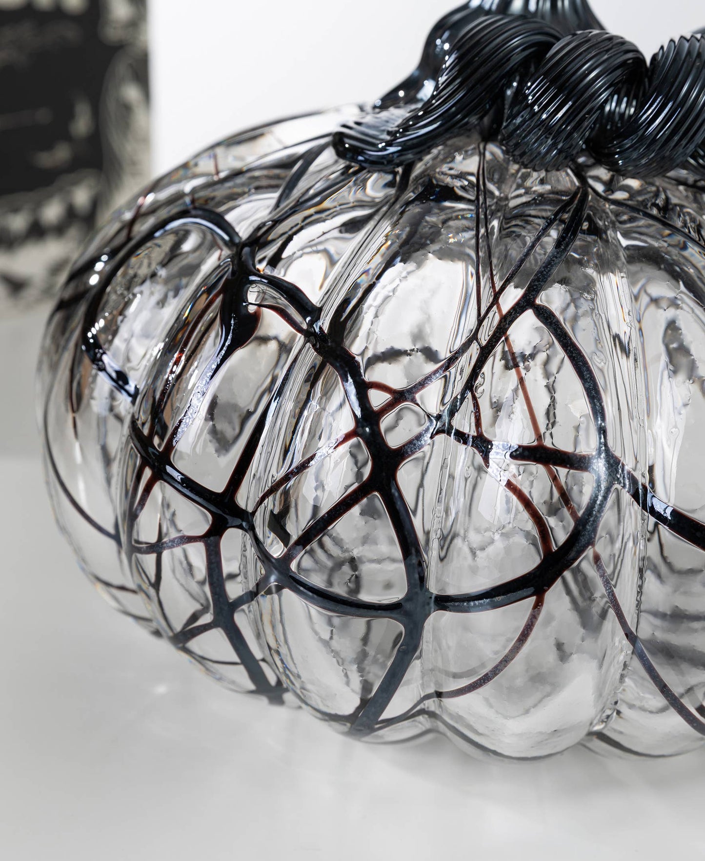 7.50 in L Halloween Glass Pumpkin