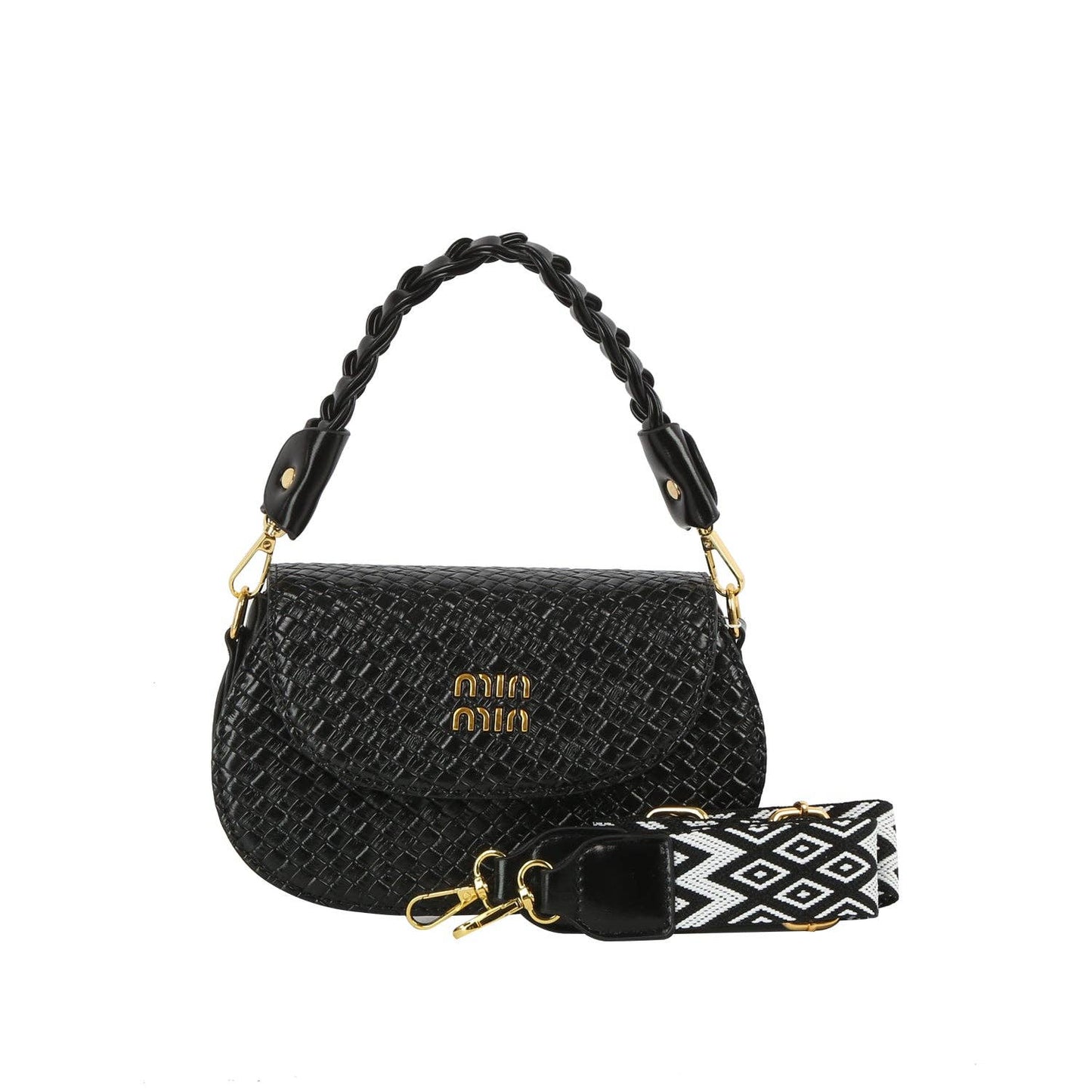 Braided Charm Woven Mini Crossbody