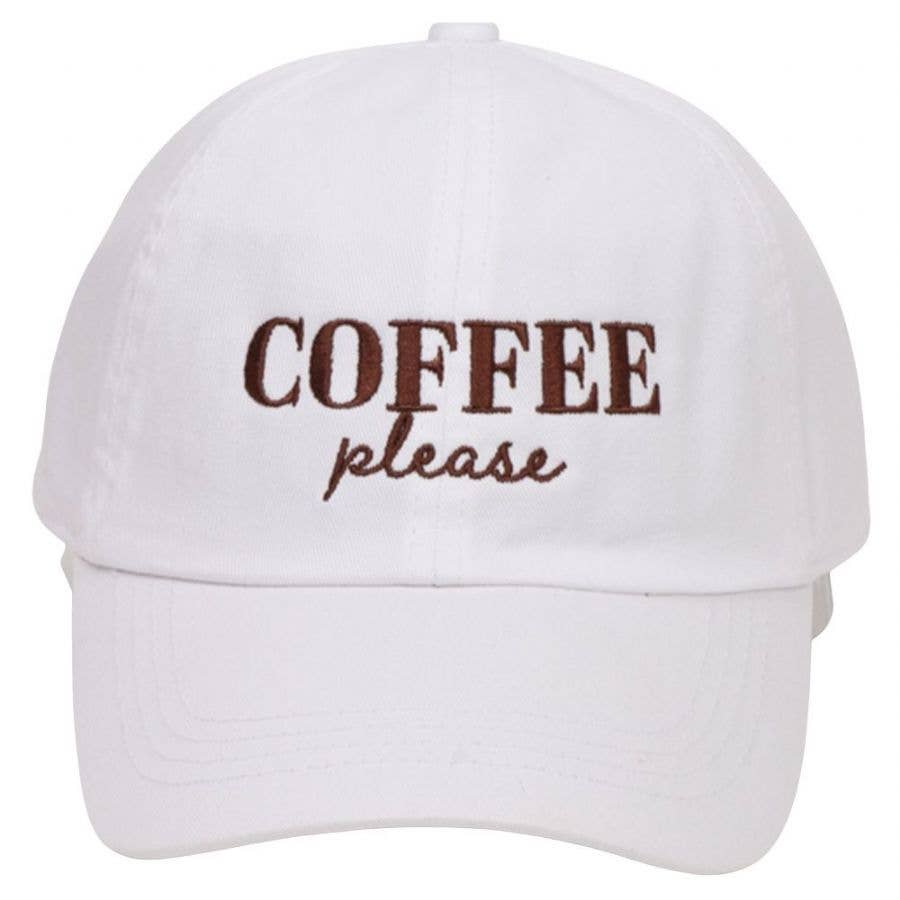 COFFEE PLEASE EMB WASHED CAP, LCAP 5777