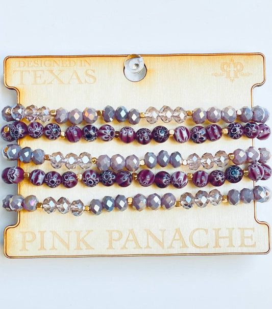 Purple bead bracelet 1CNC E071 - LAST CALL