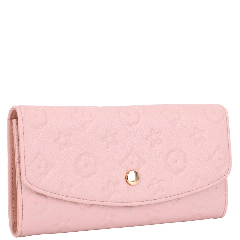 TW0236 Textured Design Button Flap Wallet