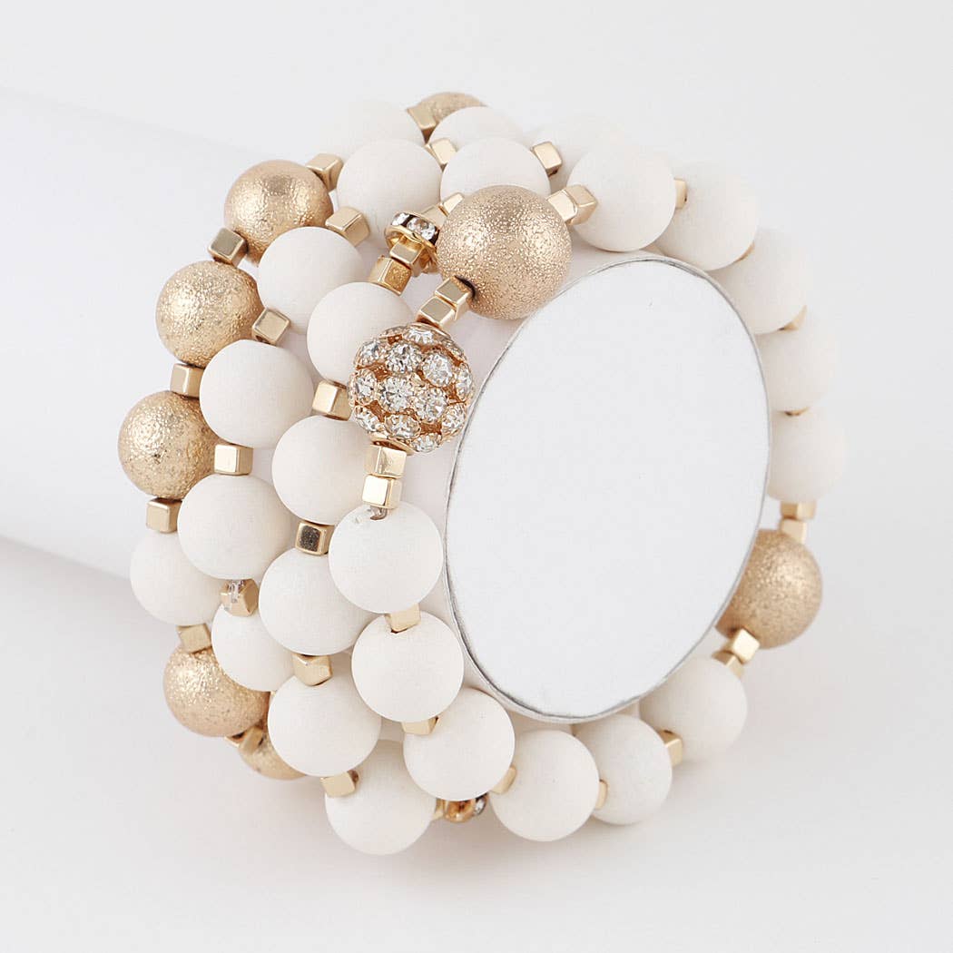 Multi Rhinestone Beaded Bracelet