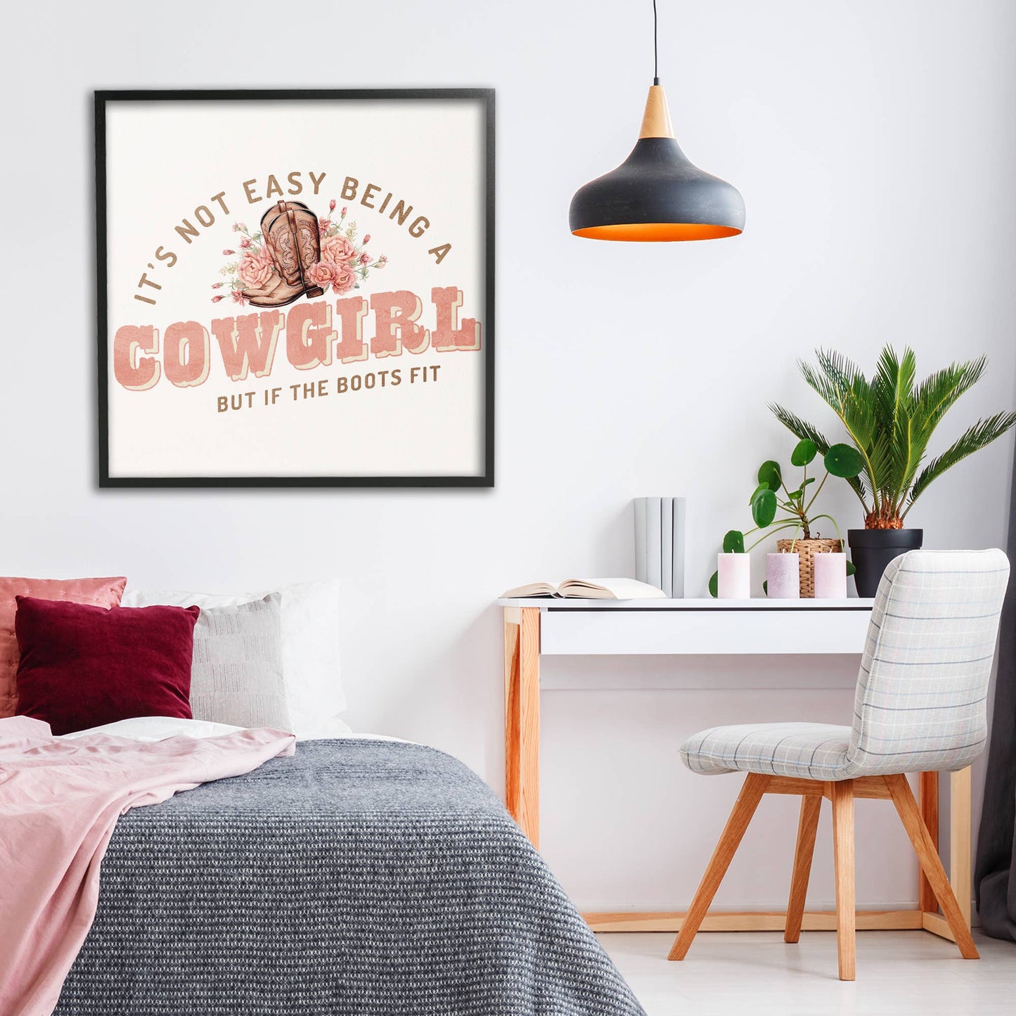 Not Easy Being Cowgirl - Framed Wall Art