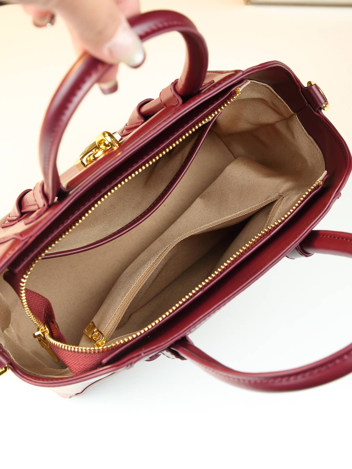 Lock Detail Cow Print Handbag Boston bag with 2 straps