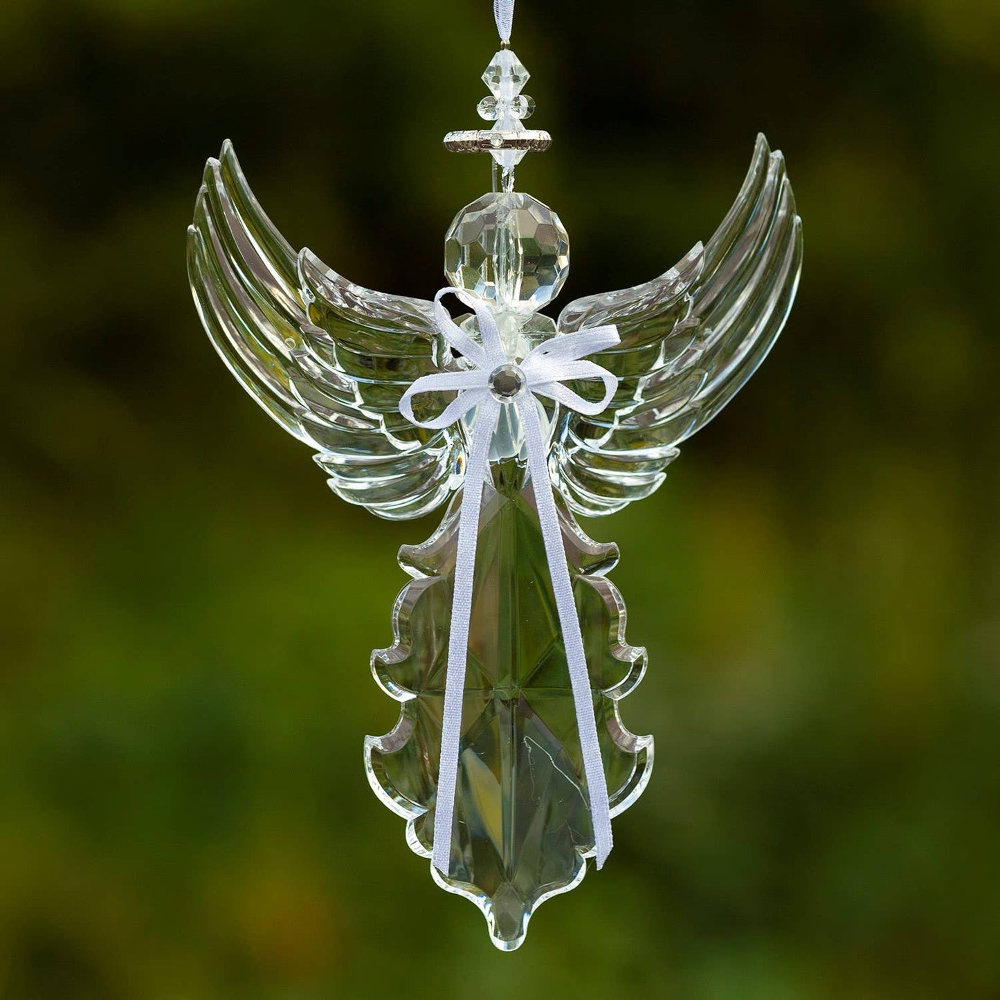 Hanging Clear Acrylic Angel Ornaments in 6 Assorted Styles