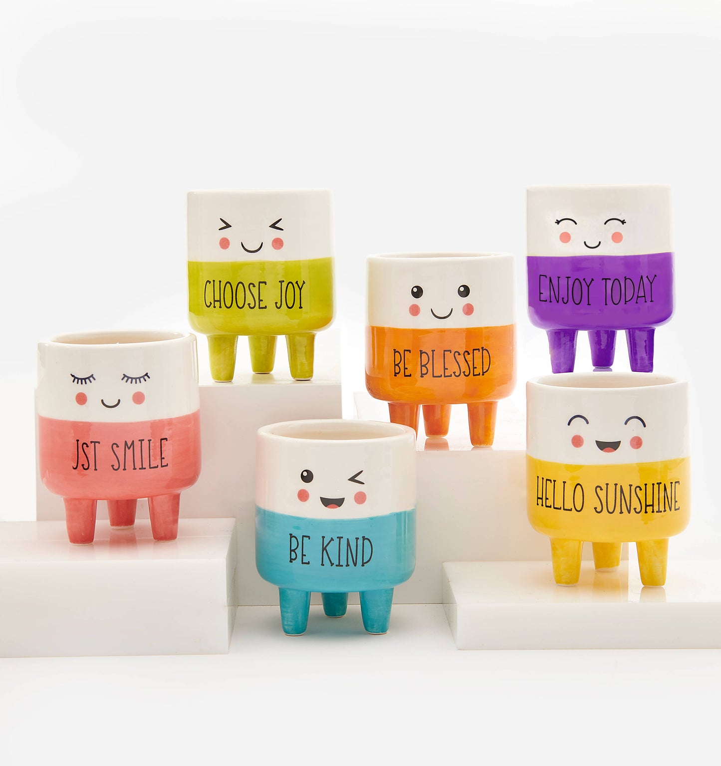Sentiment Mini Planters, 6 Asst.
