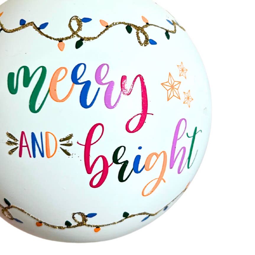 Merry&Bright Christmas  Ornament 4"