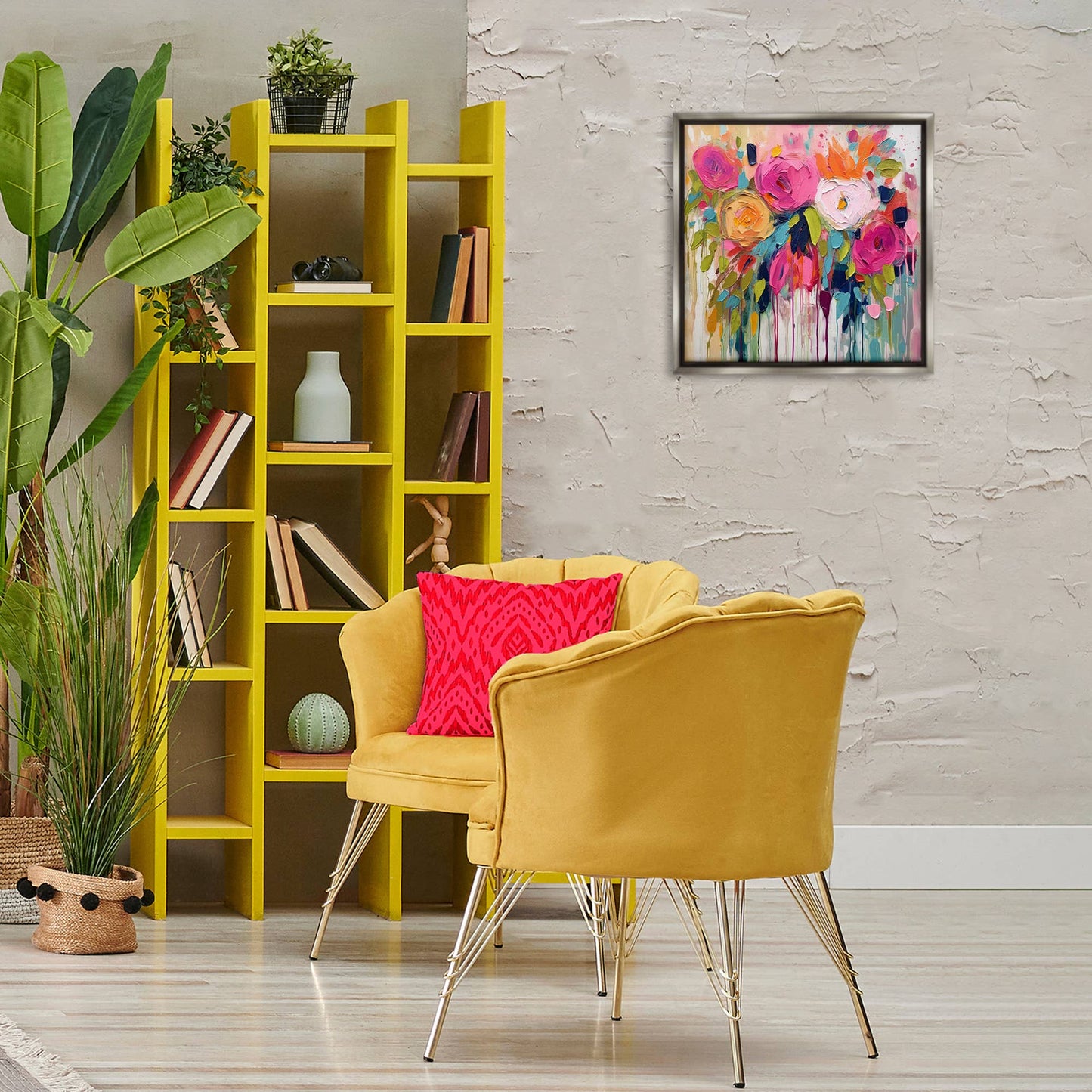 Urban Paint Bouquet Floating Frame