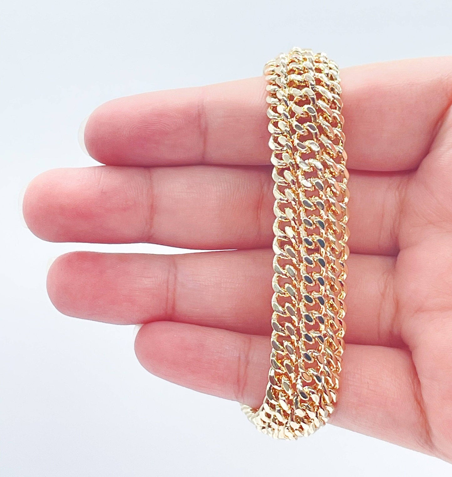 18K GoldFilled Triple Cuban Link Bracelet