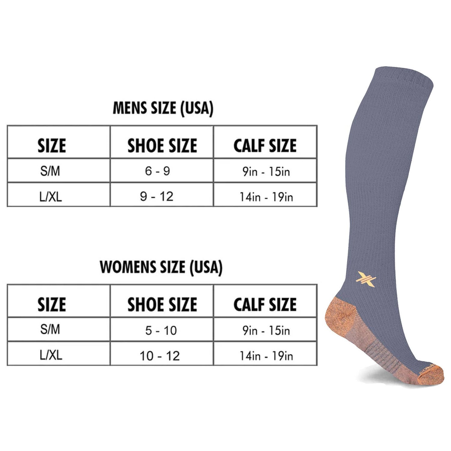 COPPER COMPRESSION SOCKS WITH FREE DISPLAY (24-PAIRS)