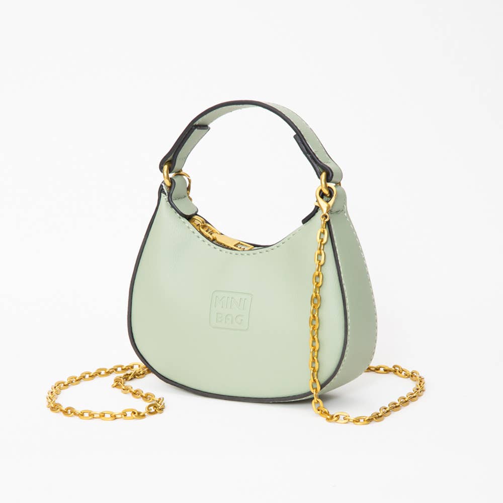 Faux Leather Chic Mini Hobo Handbag / Crossbody Bag