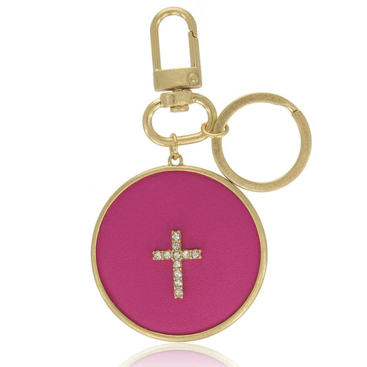 Cross Circle Leather, Keyring, Keychain, Phone Accessories