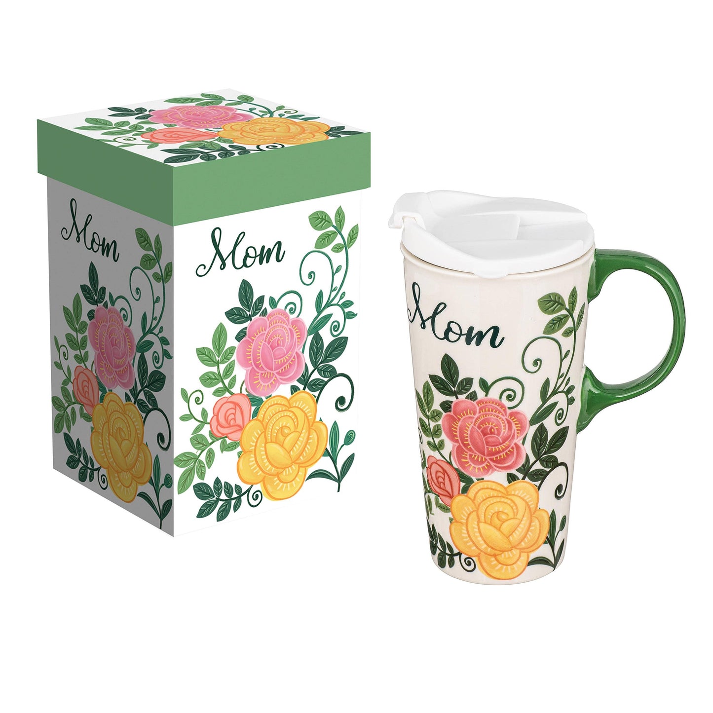 Mom and Florals Ceramic Perfect Cup, 17oz, Gift Box