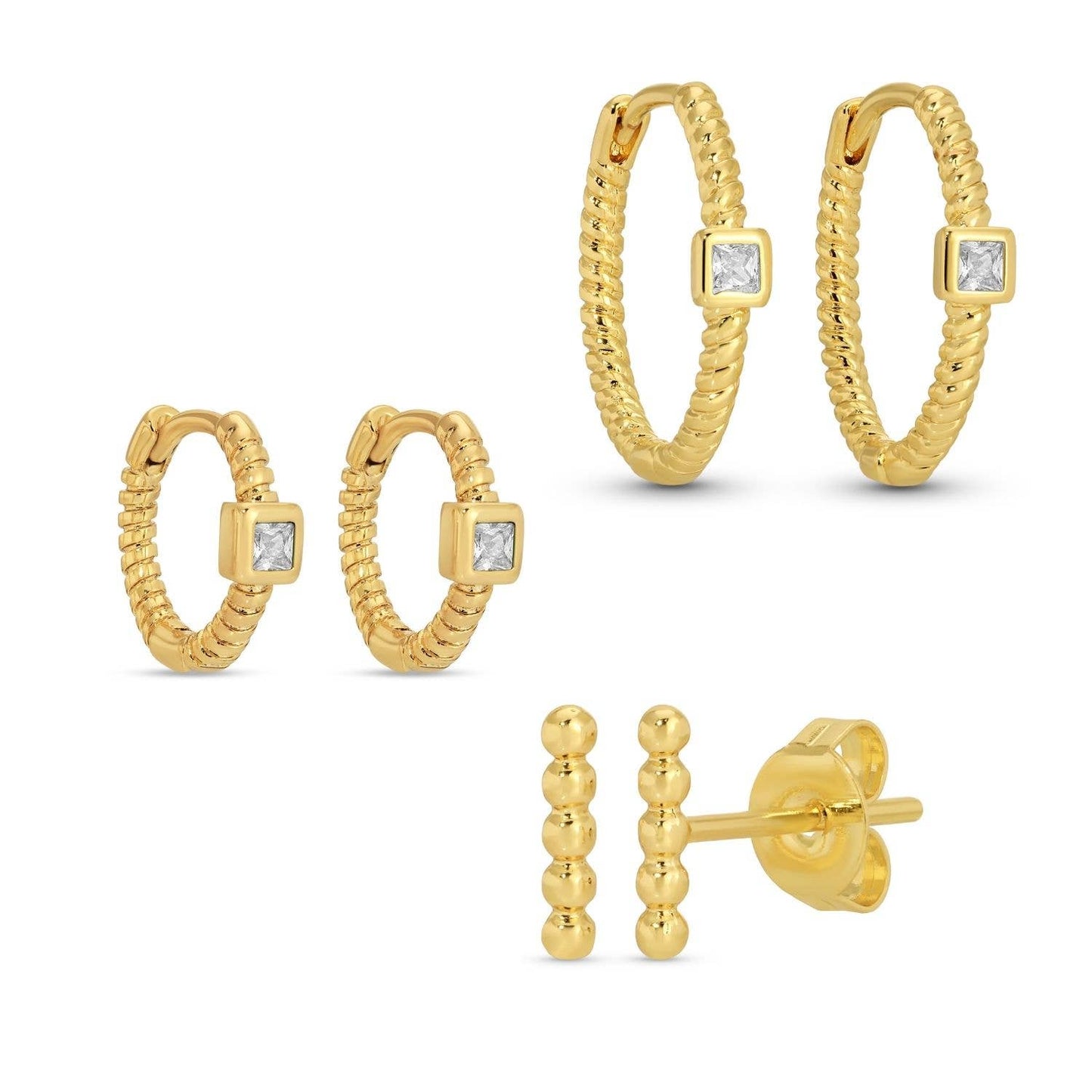 Combo 3 - Twisted Hoops and Stud Set