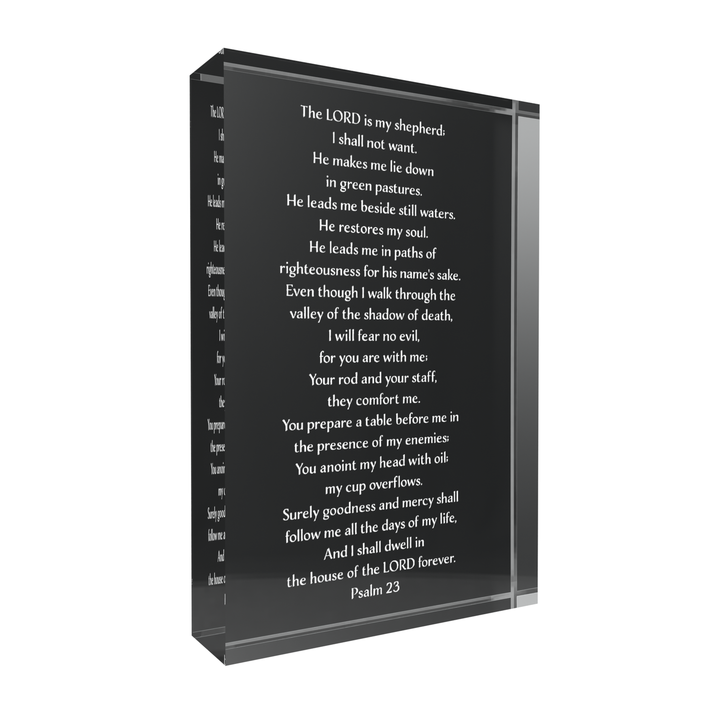 The 23rd Psalm Lucite Plaque. Comforting and Reassuring.