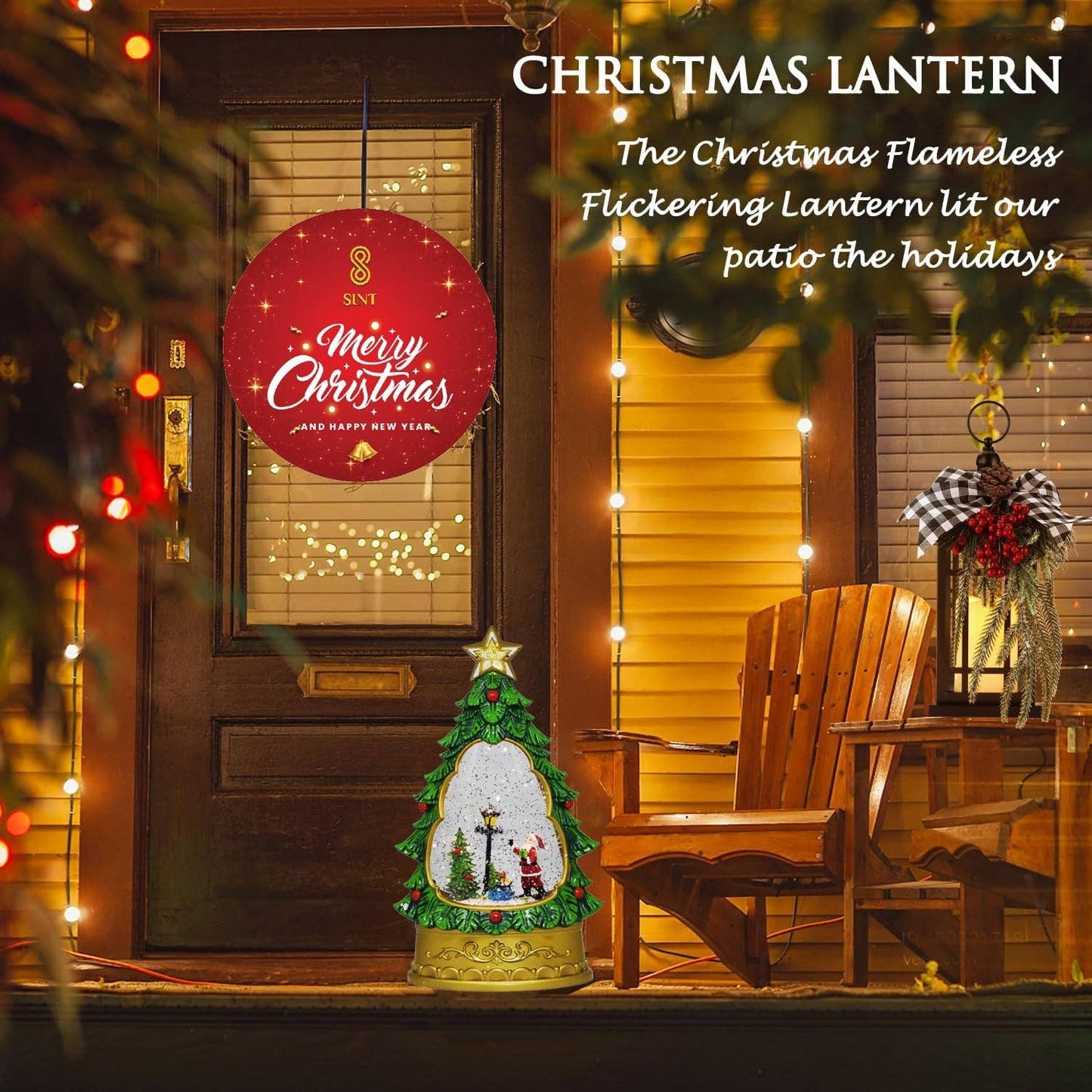 Christmas Musical Lighted Water Glitter Snow Globe Lamp