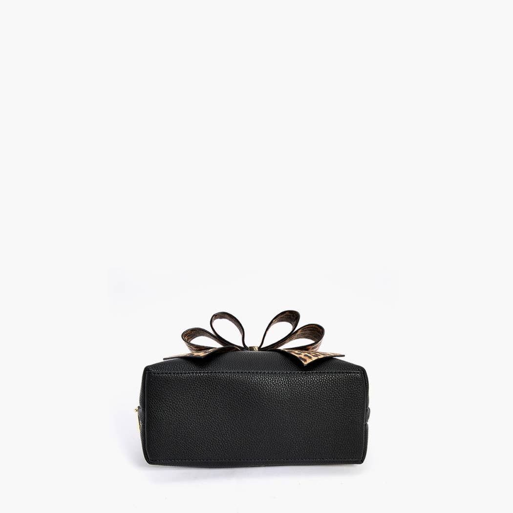 Leopard Top Handle Bow Bag – Winter Statement Gift