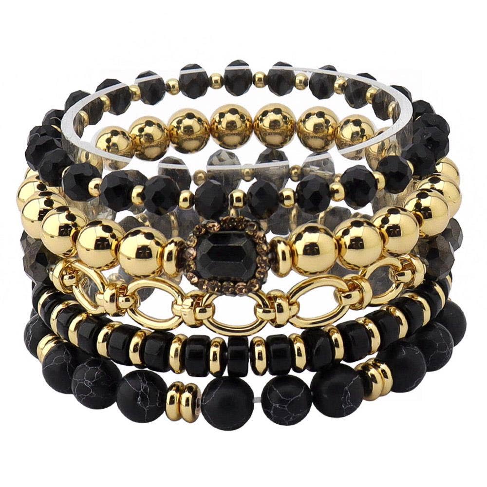 OVAL LINK MULTI BEAD BRACELET SET AB-5850