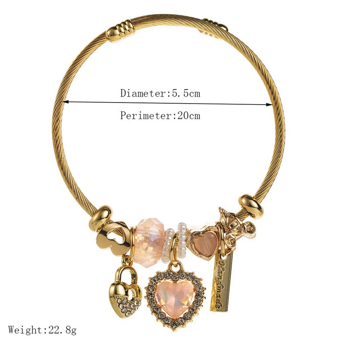 Minimalist Crystal Heart Beaded Couple Bracelet_CWMM8611