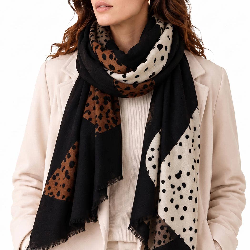 Oversized Leopard Print Long Scarf