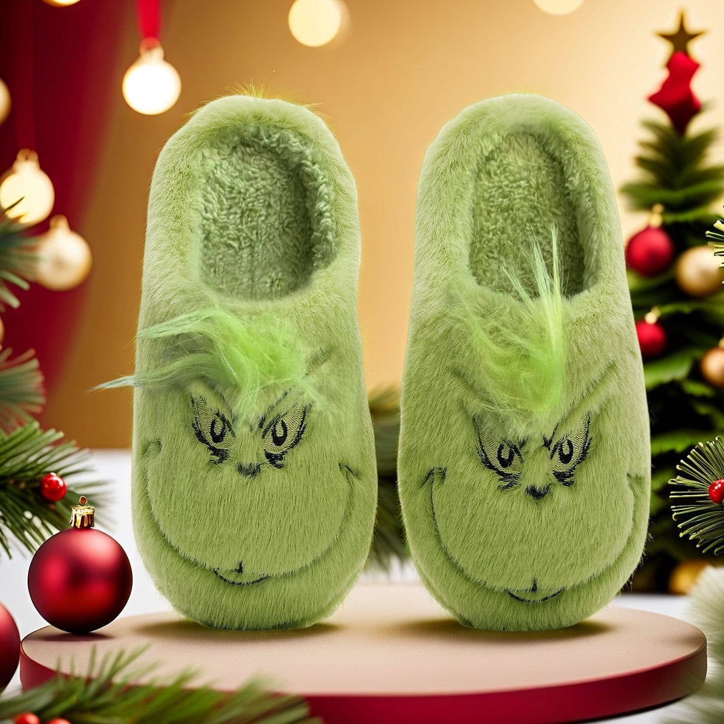Cute Cozy Home Christmas Plush Slippers