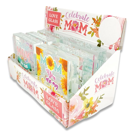 MOTHER'S DAY GLASS KEEPSAKE 6 PIECES PER DISPLAY
