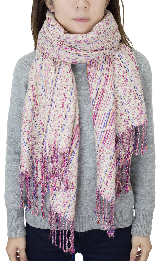 Knit Camellia Retro Cashmere Blend Wrap Scarf