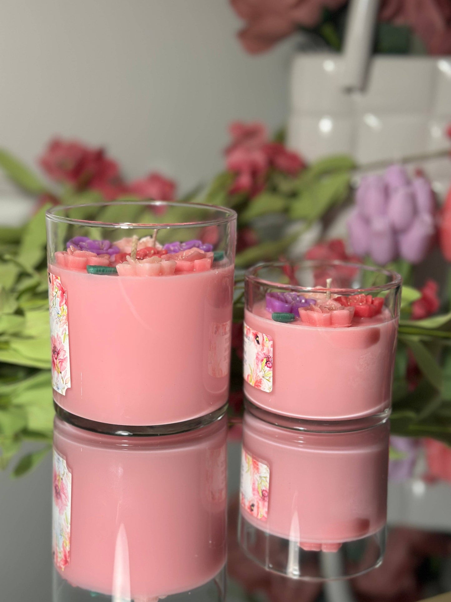 Best Mom Ever – Pink Floral Candle – Mother’s Day Gift