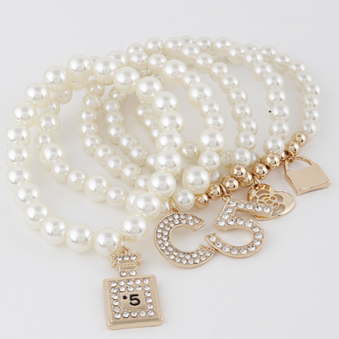 Multiple Charm Beads Stretchable Bracelet 39