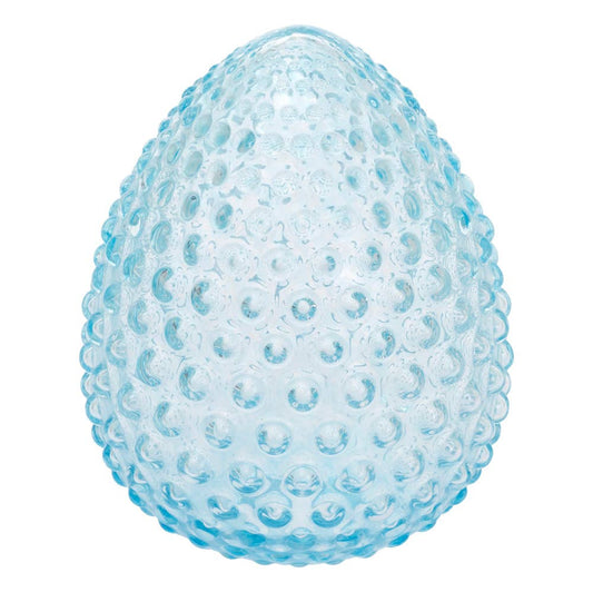 5.75" Blue Hobnail Glass Egg Easter
