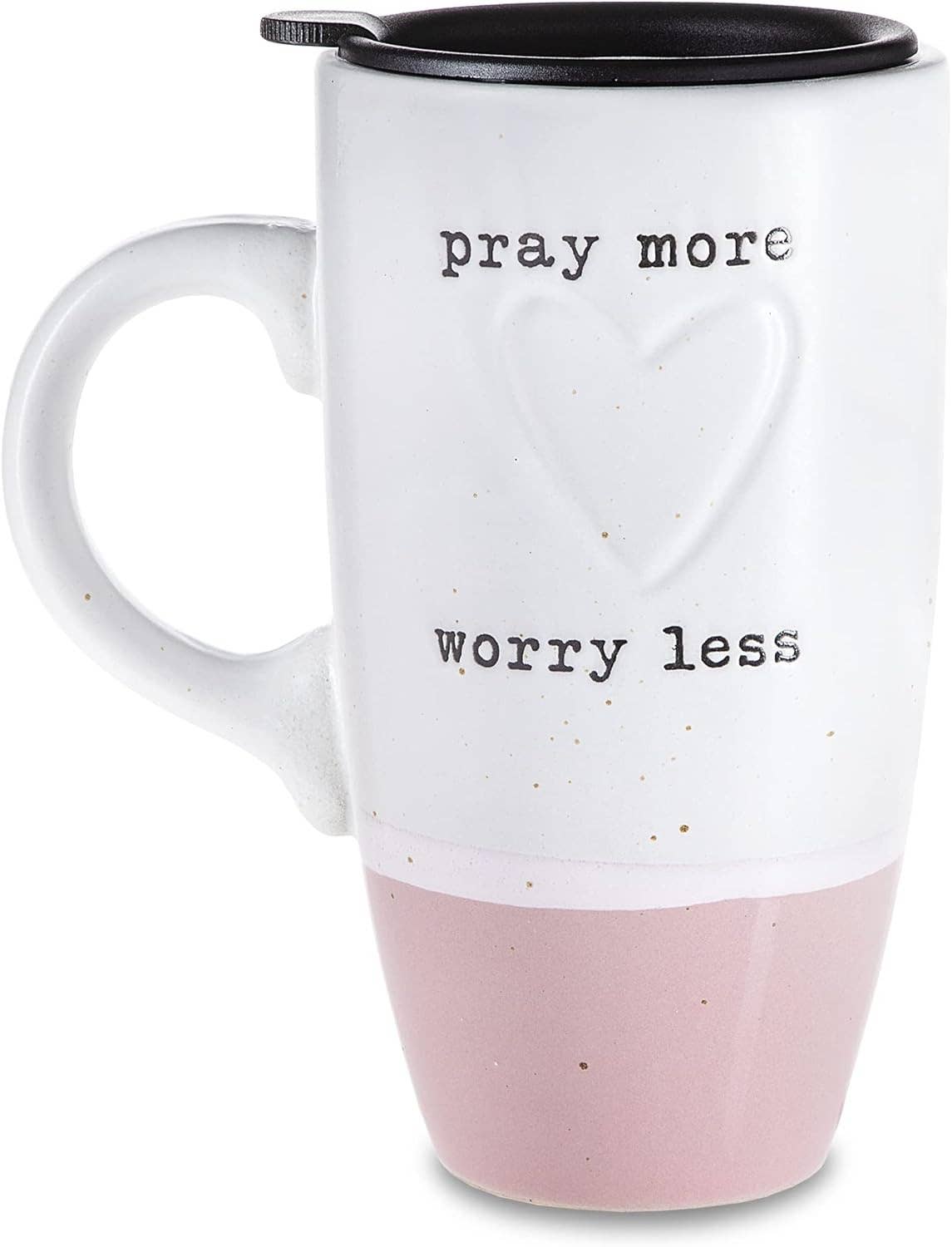20oz Stoneware Travel Mug with Lid – Pray More Worry Less