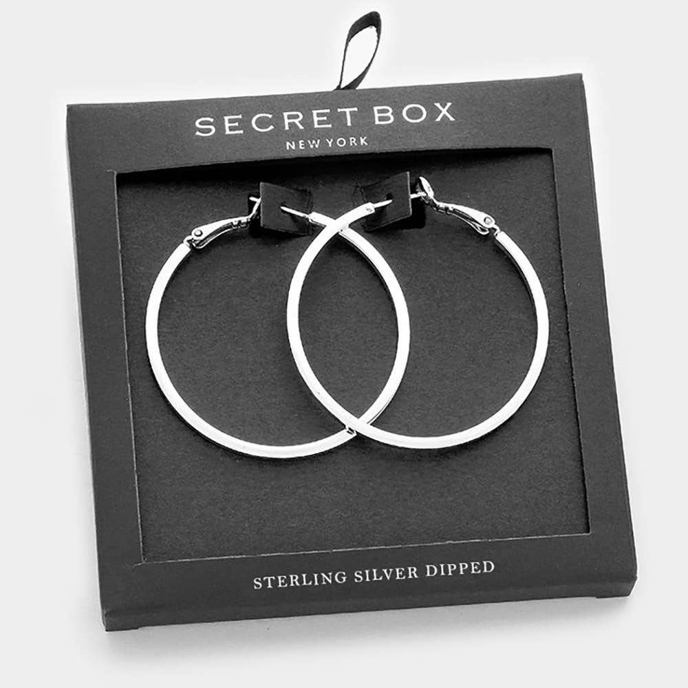 SECRET BOX_14K Gold Dipped Metal Hoop Earrings