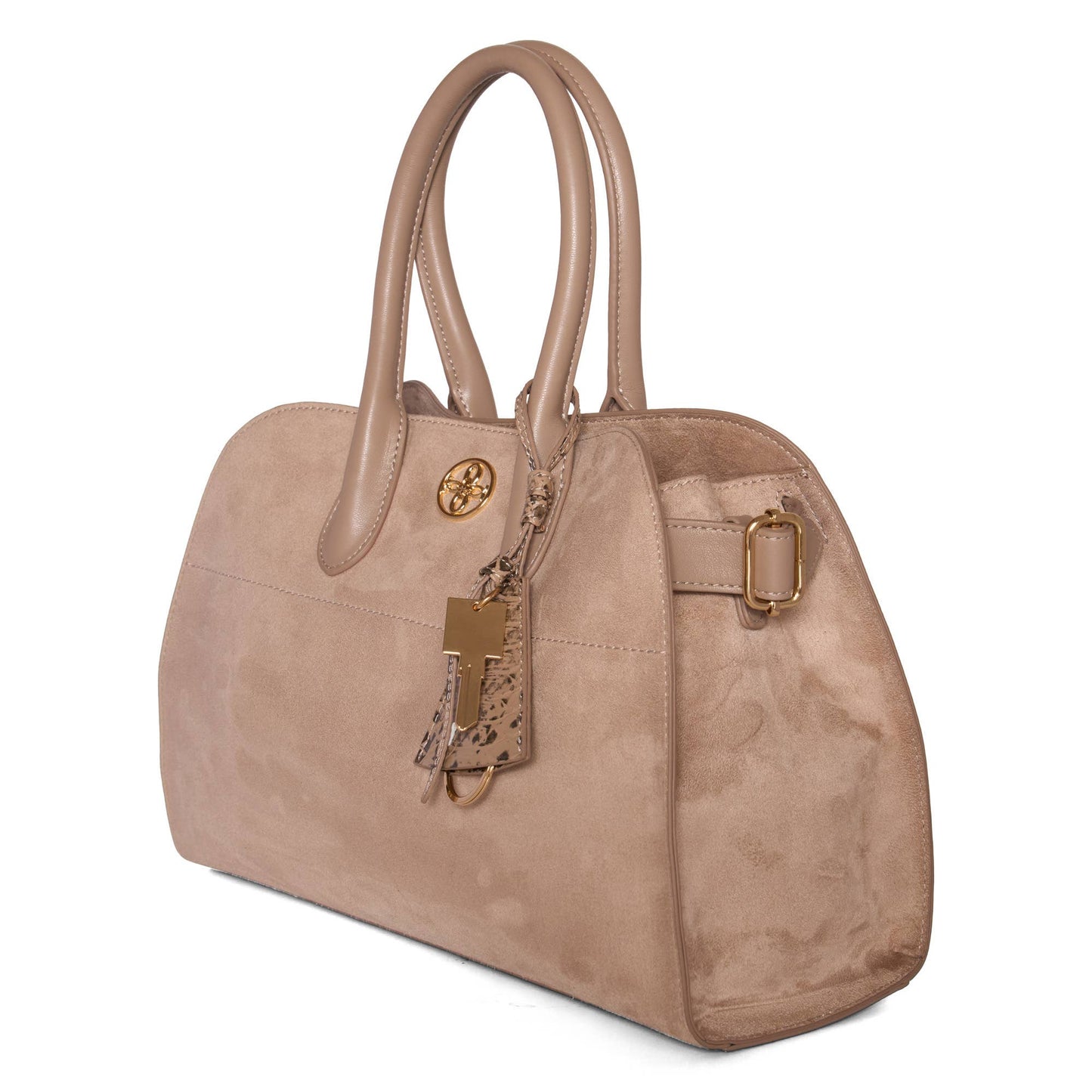 Aurora Suede Tassel Satchel  Chic Top Handle Handbag Purse