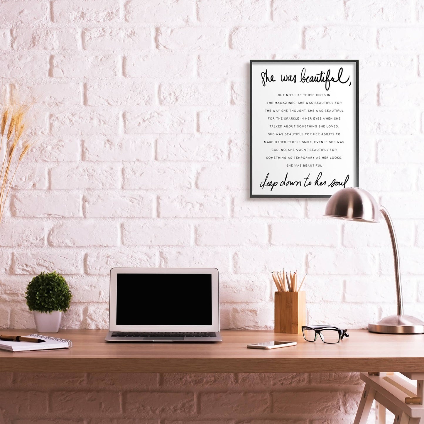She Was Beautiful Quote Framed Giclee