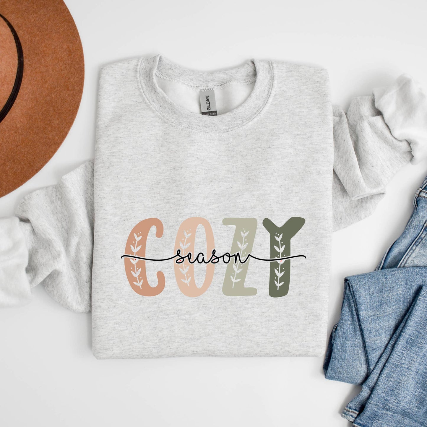 Comfy Cozy Season Winter Retro Neutral Graphic Sweatshirt