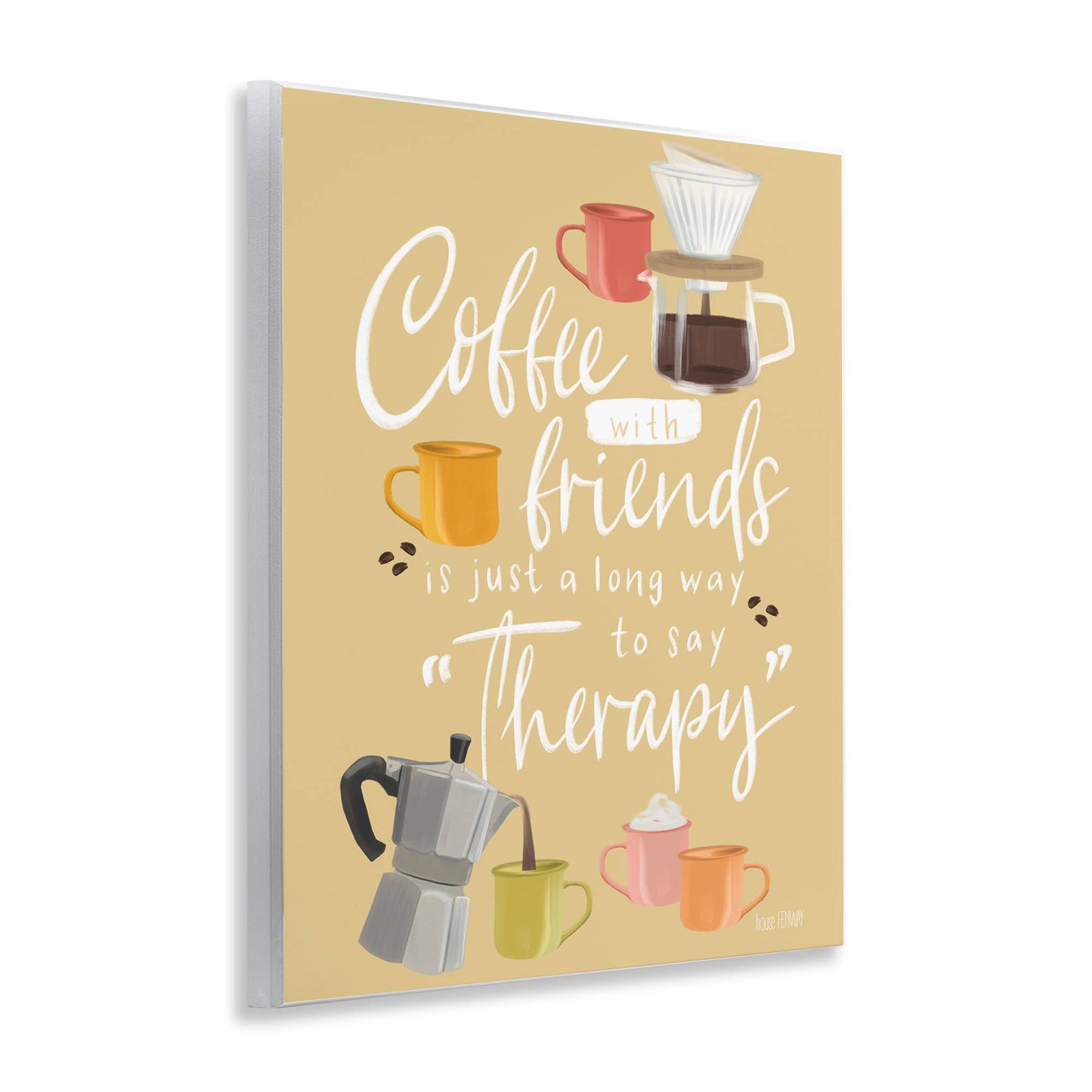 Coffee With Friends Therapy - Unframed Wall Art