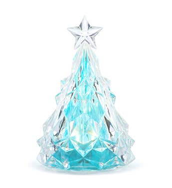 Iridescent Blue Crystal Christmas Tree with Star Holiday