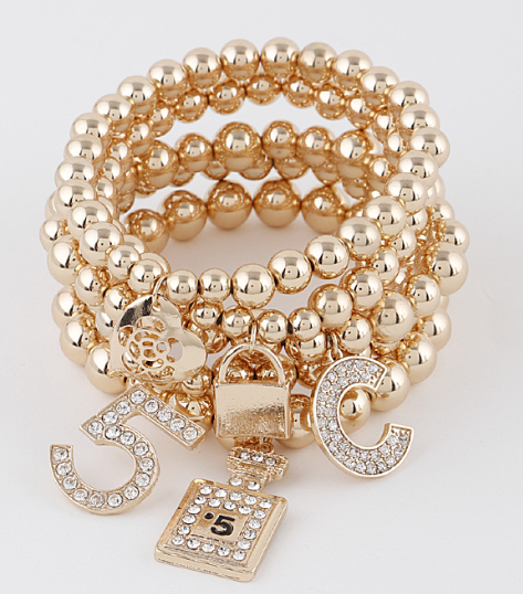 Multiple Charm Beads Stretchable Bracelet 39