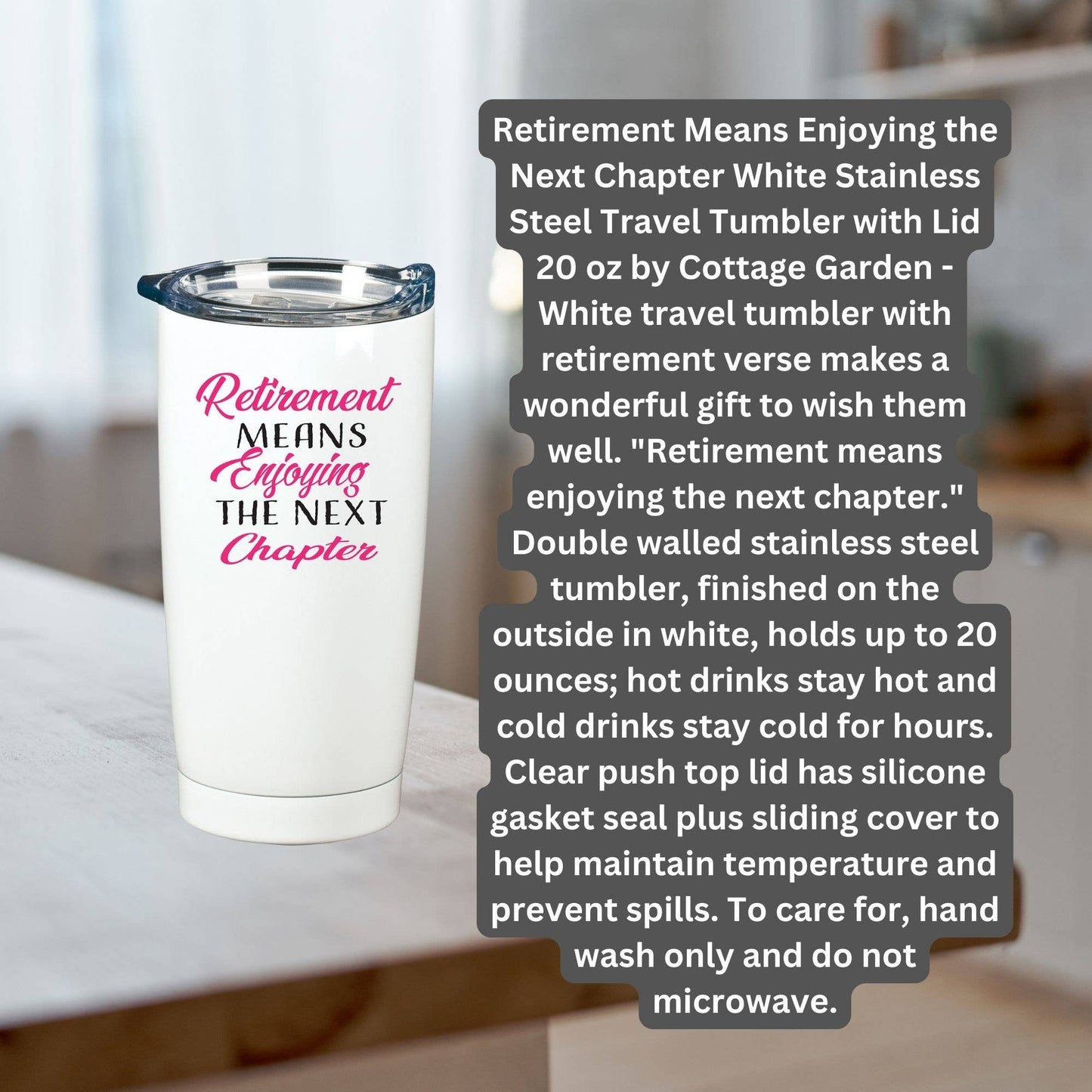White Retirement Tumbler