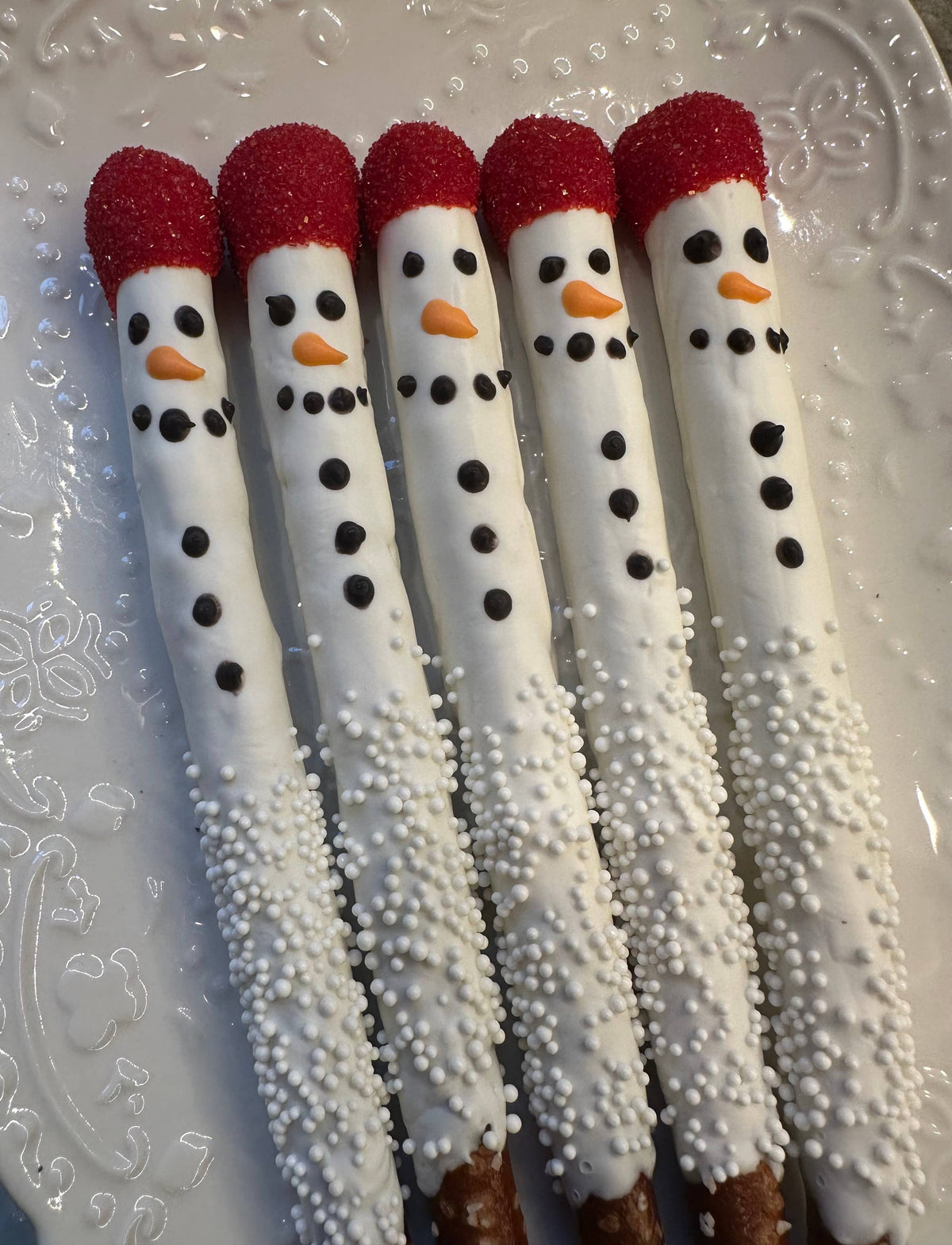 Snowman Chocolate Covered Pretzels
