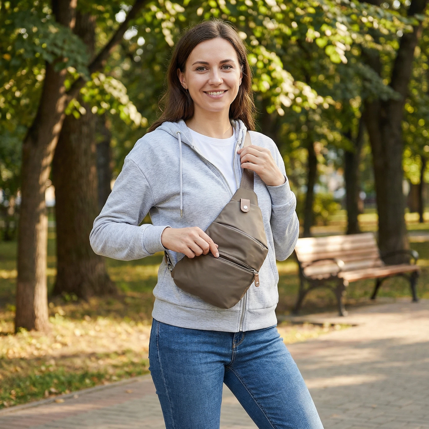 April Unisex Nylon Sling Bag