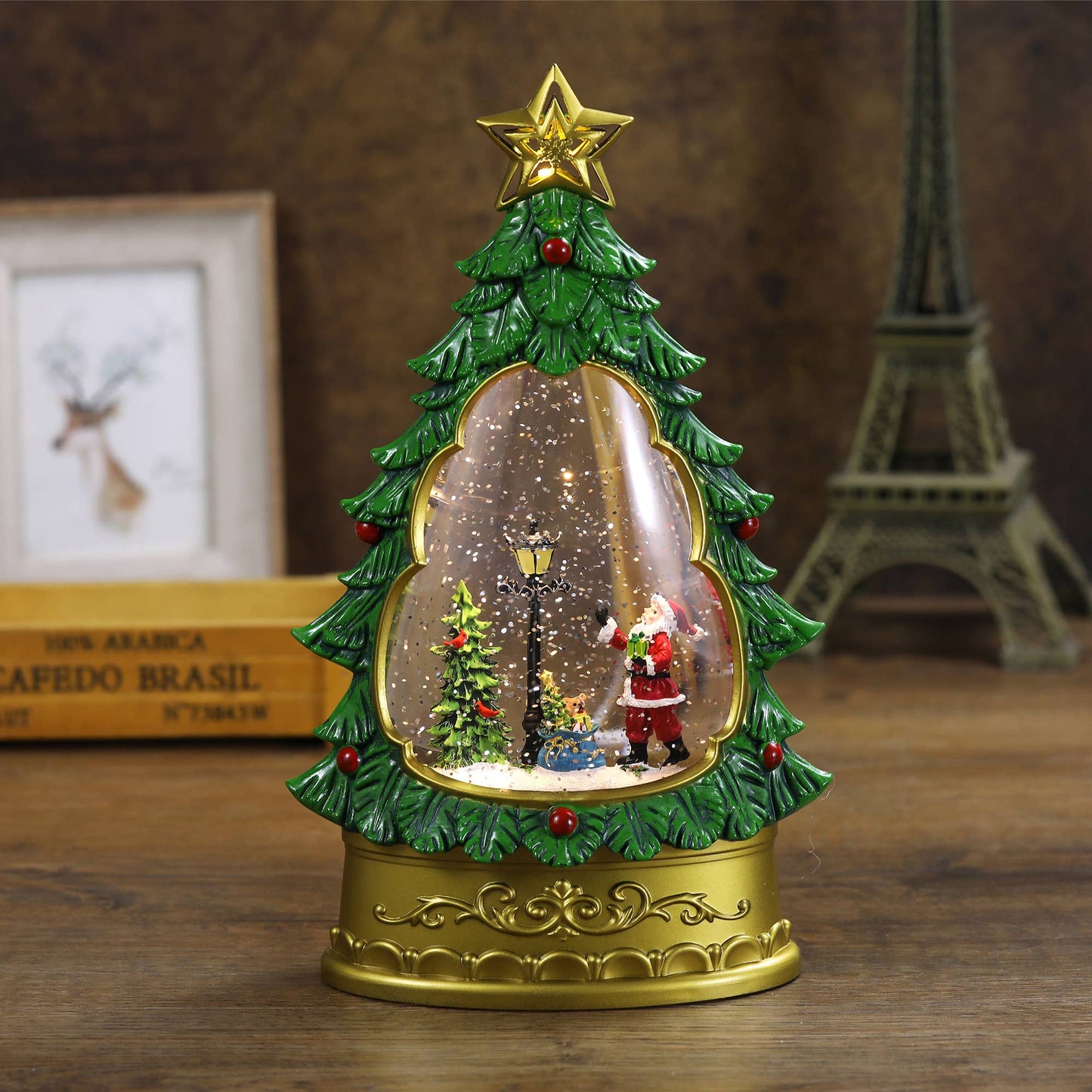 Christmas Musical Lighted Water Glitter Snow Globe Lamp