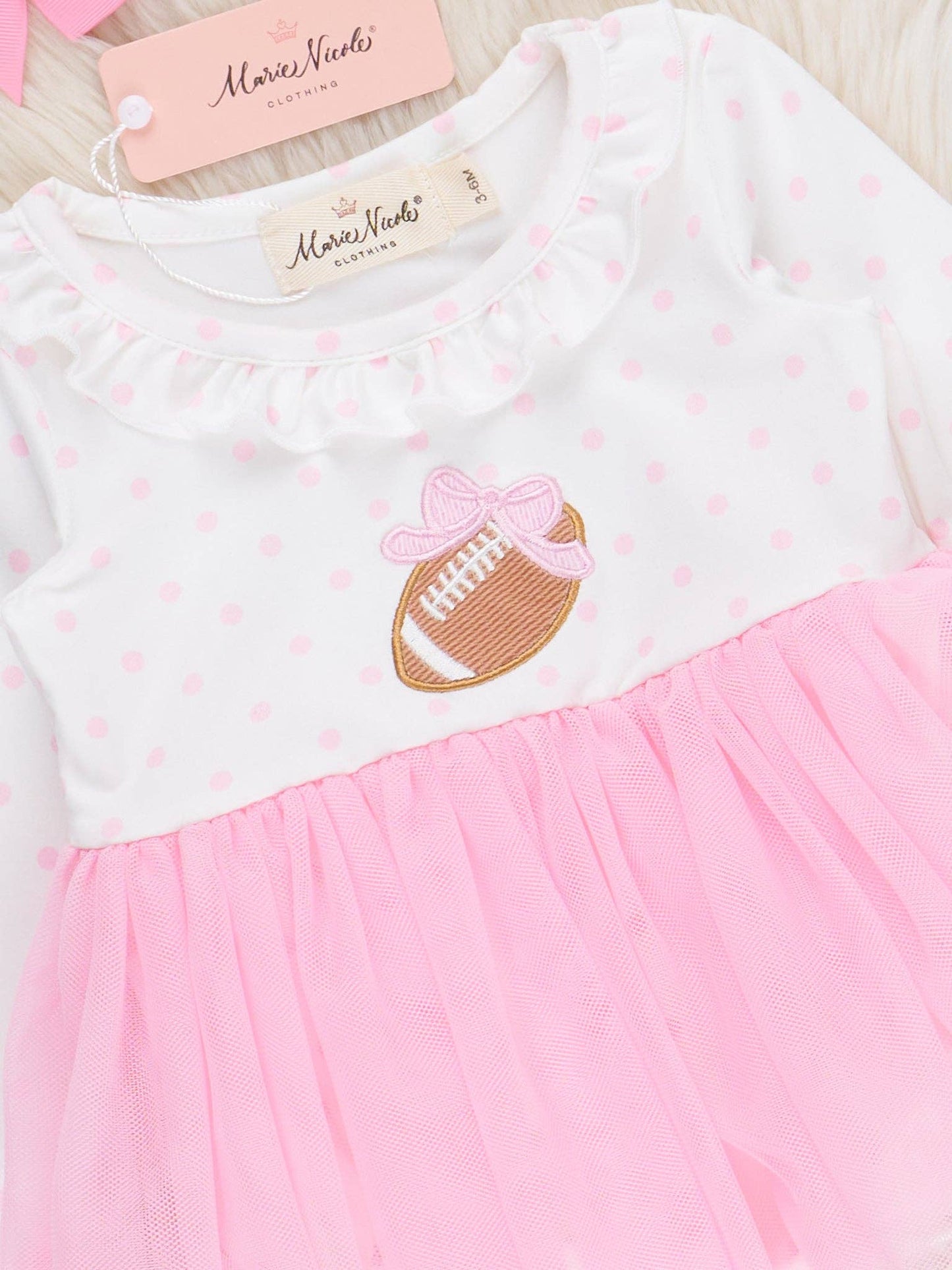 Kickoff Cutie Embroidered Football Tulle Bubble