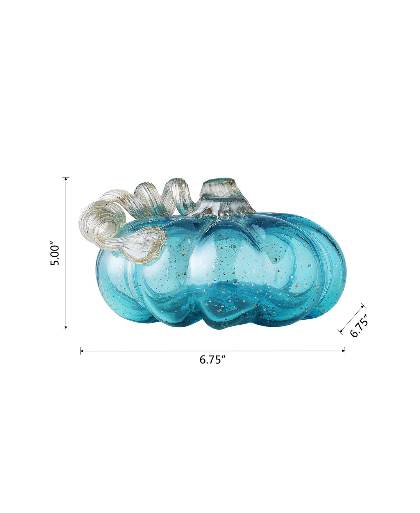 6.75"D Blue Glass Pumpkin