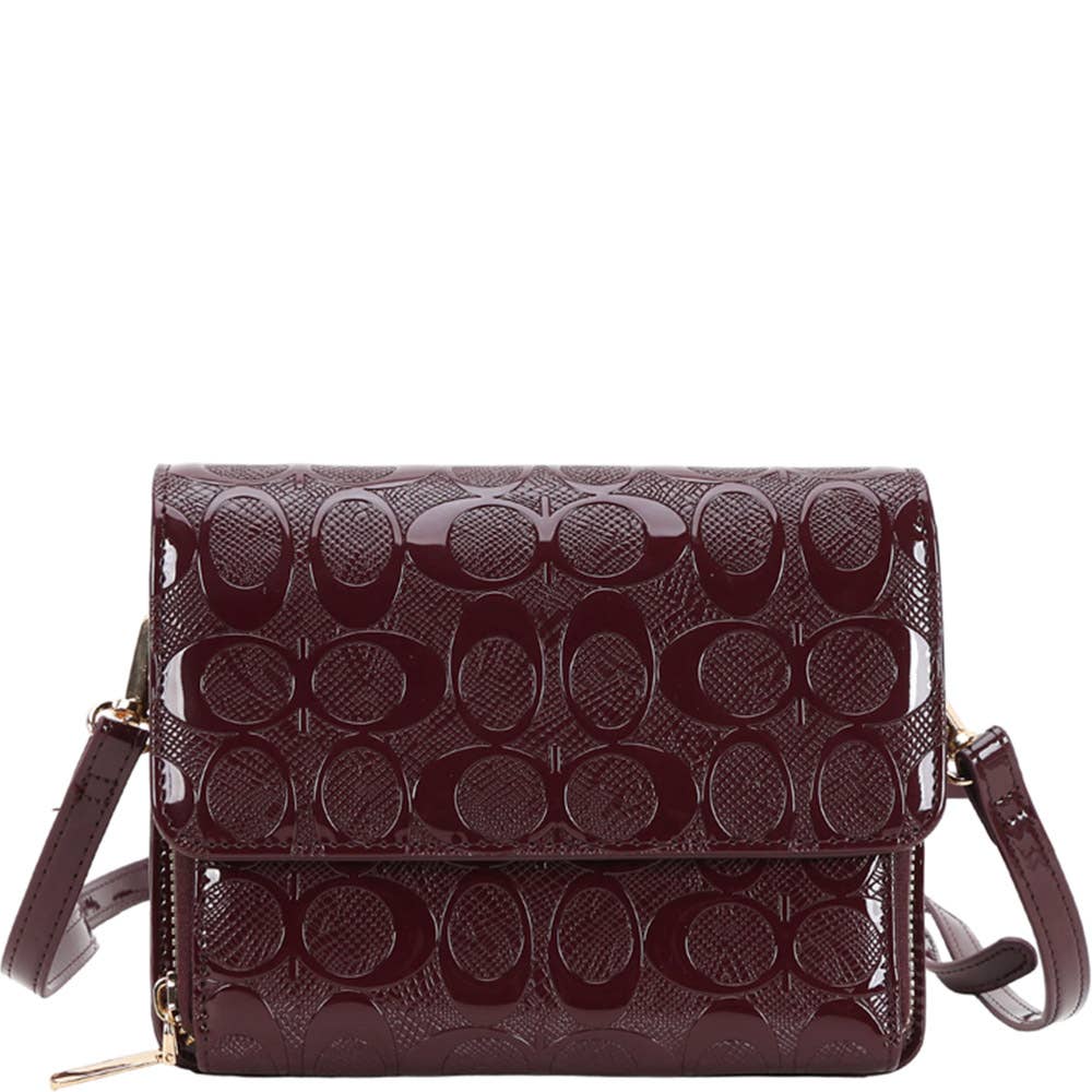 FAUX LEATHER MONOGRAM CROSSBODY BAG, QP 1331